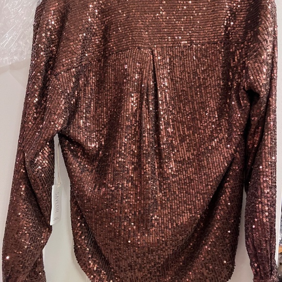 BNWT SAYLOR SEQUIN BRONZE BLOUSE SZ SMALL - Picture 4 of 6